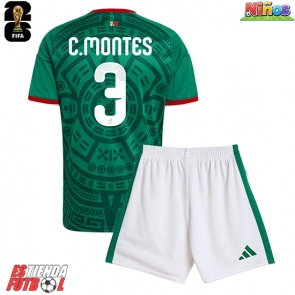 México Cesar Montes #3 Primera Equipación Niños Mundial 2026 Manga Corta (+ Pantalones cortos)